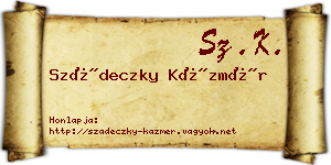 Szádeczky Kázmér névjegykártya